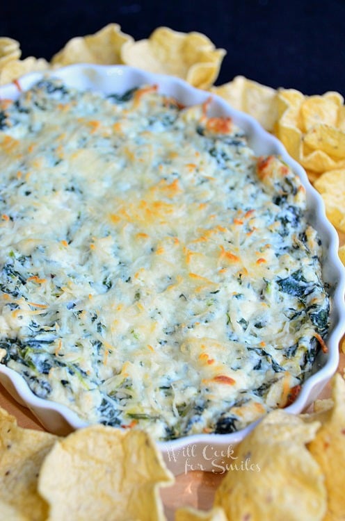 Hot Spinach Artichoke Dip (c) willcookforsmiles.com #dip #spinach #appetizer