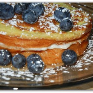 blueberry french toast close up 