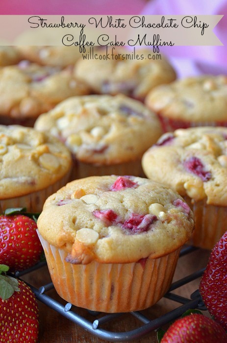  Strawberry Muffins on a cooling rack 