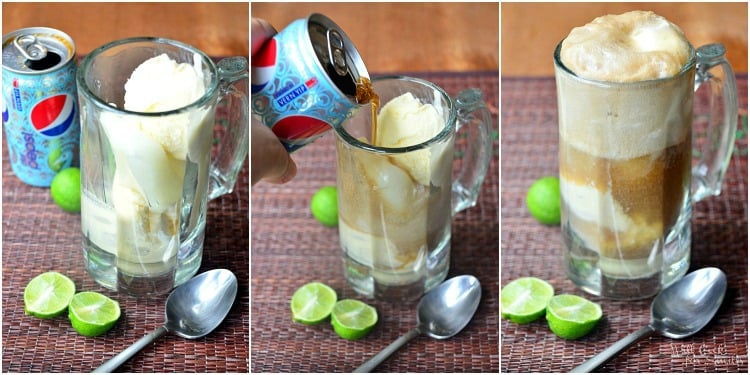 Pepsi-Lime-Ice-Cream-Float- Collage willcookforsmiles.com