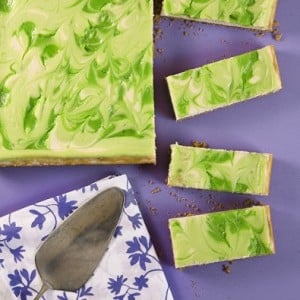 Sprinkle Bakes Key Lime Swirl Cheesecake Bars