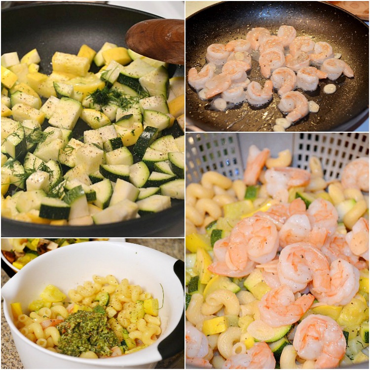 Shrimp-and-Veggie-Pesto-Pasta-Salad- Collage