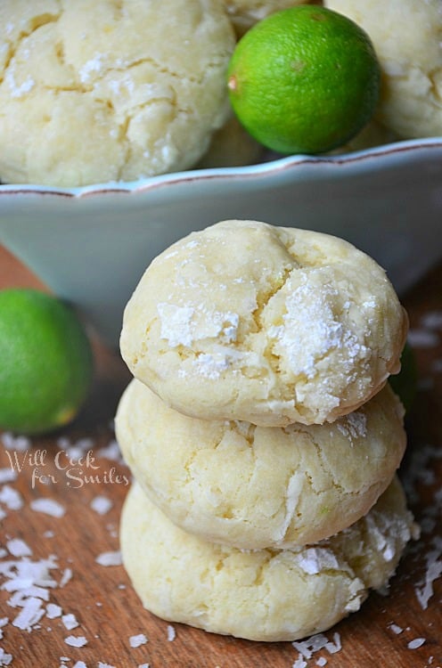 Chewy-Key-Lime-Coconut-Cookies 11 willcookforsmiles.com