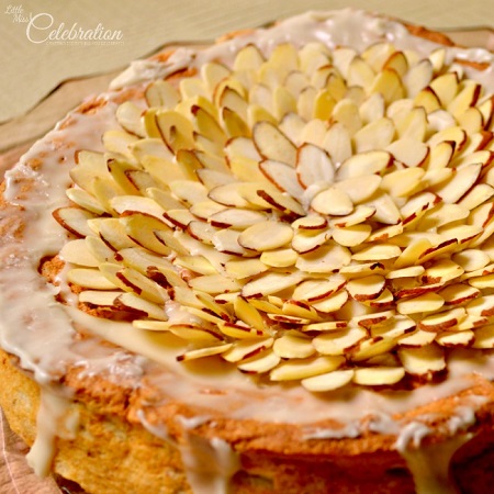 cake with almonds on top