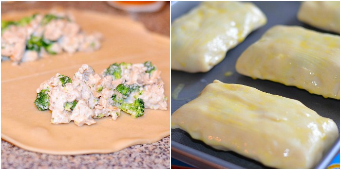 Broccoli Chicken Alfredo Hand Pies Collage