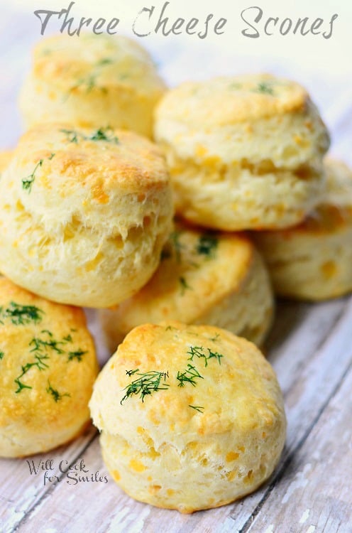 Three Cheese Scones 2 (c) willcookforsmiles.com #cheese #scones