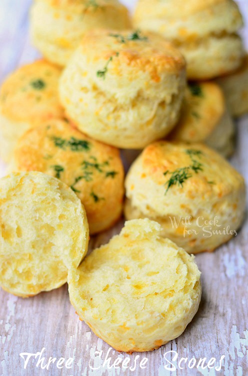 Three Cheese Scones (c) willcookforsmiles.com #scones #cheese