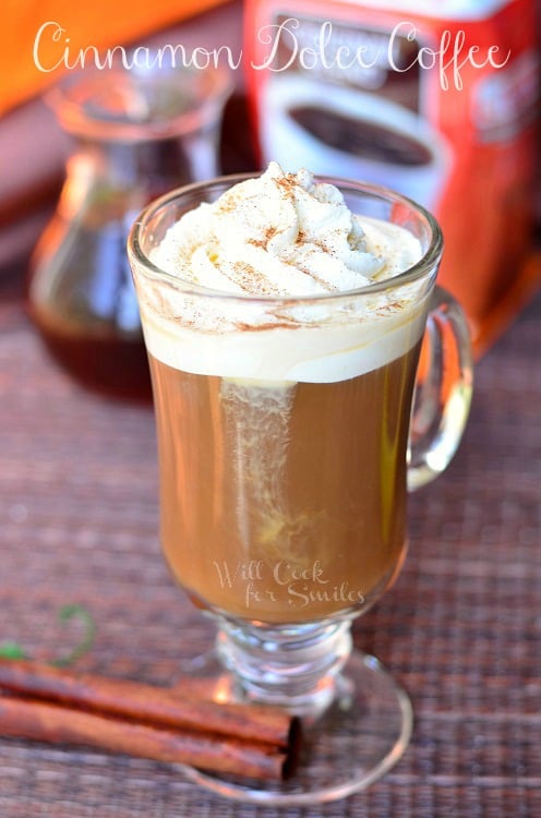 Cinnamon Dolce Coffee Drink © willcookforsmiles.com #cinnamon #latte #coffee