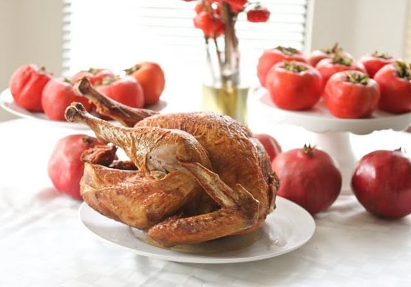 turkey on a white plate 