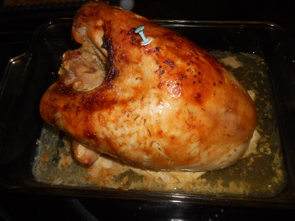 turkey breast in a roasting pan 