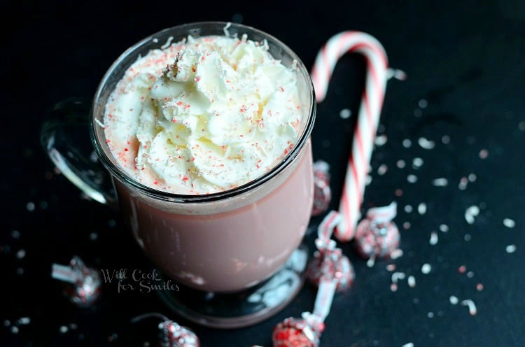 White Hot Chocolate with Peppermint in a mug 
