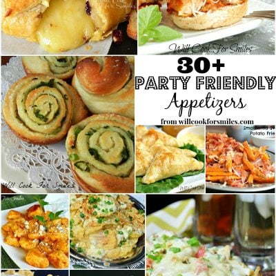 collage of pictures for 30 plus party friendly appetizers
