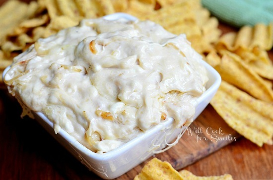 french onion dip in a bowl 