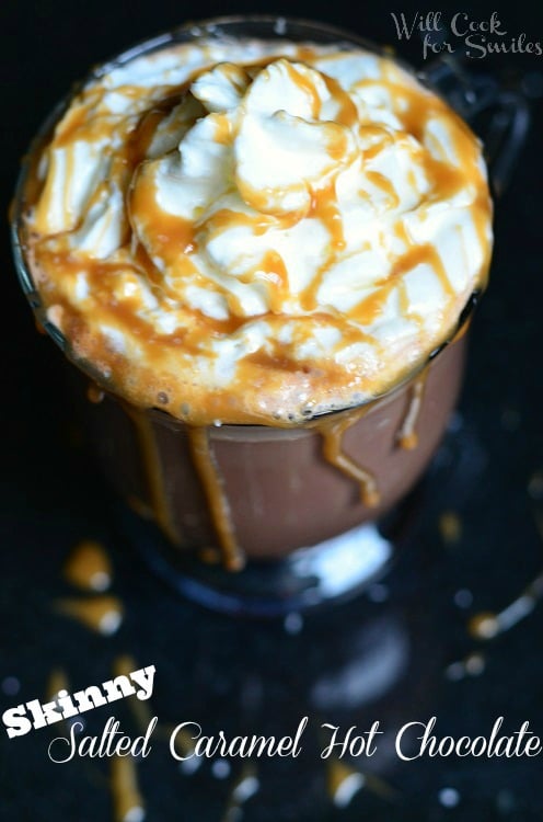 Skinny Salted Caramel Hot Chocolate 3 from willcookforsmiles.com #hotchocolate #saltedcaramel #skinny