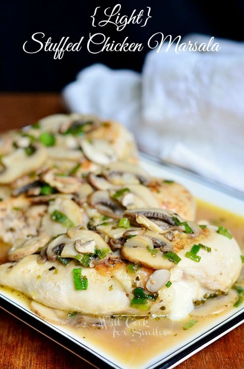 Stuffed Chicken Marsala | from willcookforsmiles.com #chicken #marsala #light#SmartCookies