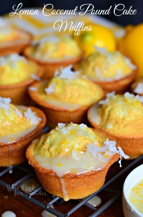 Coconut Lemon Pound Cake Muffins 3 from willcookforsmiles.com #muffin #lemon #poundcake