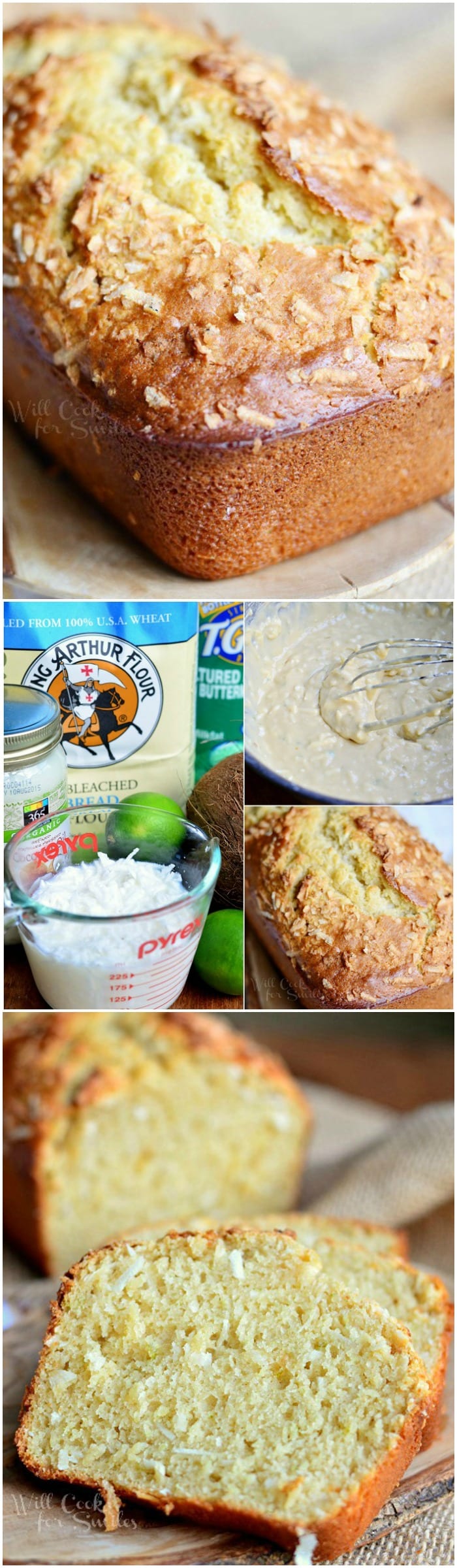 Coconut Key Lime Bread. This is one AMAZING bread! Coconut Key Lime Bread is a soft bread that explodes with flavor in every bite. #coconut #sweetbread #noyeast #bread #coconutkeylime #keylime