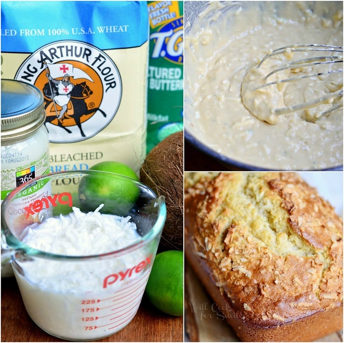Coconut Key Lime Bread collage 