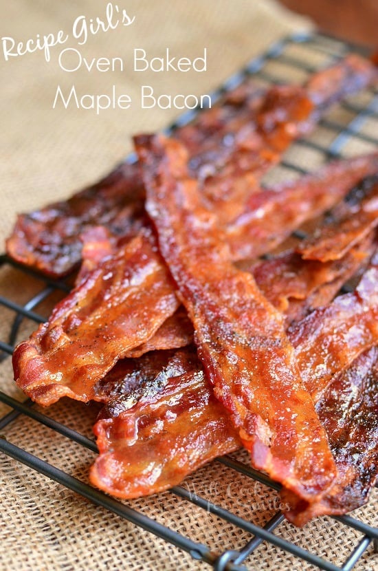 Maple Dijon Bacon on a cooling rack 