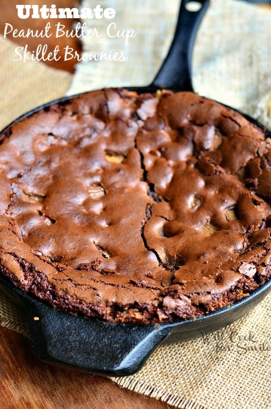 Brownies in a cast iron skillet 