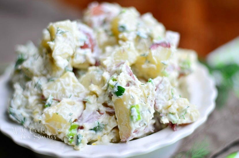 Red Potato Salad in a bowl 