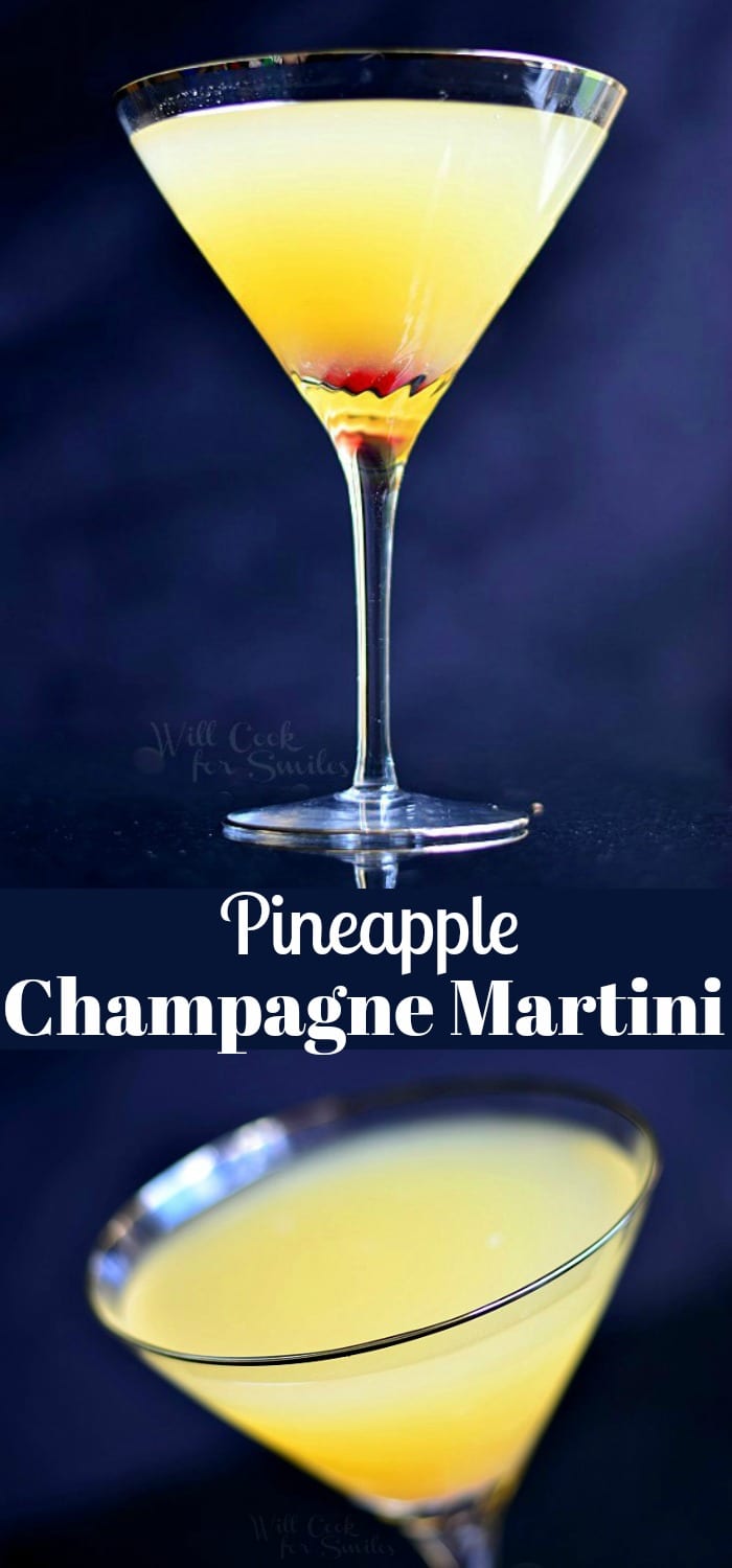 Pineapple Champagne Martini pin