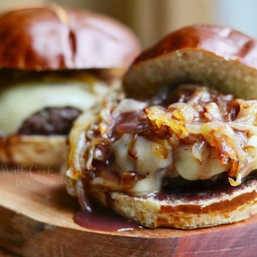 Buffalo Burger with Caramelized Onions and Demi Glace Will Cook For