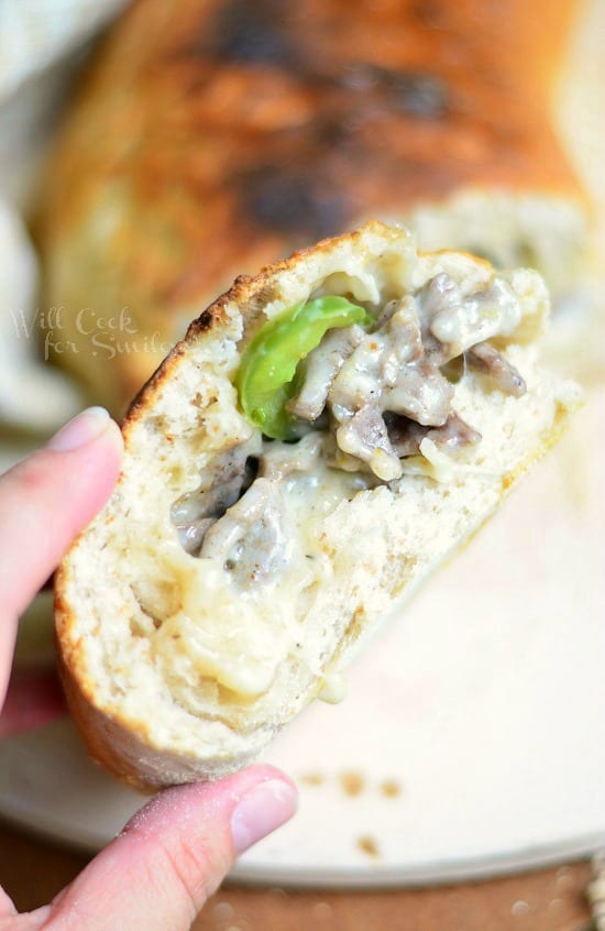 Easy Philly Cheese Steak Calzone 3 from willcookforsmiles.com