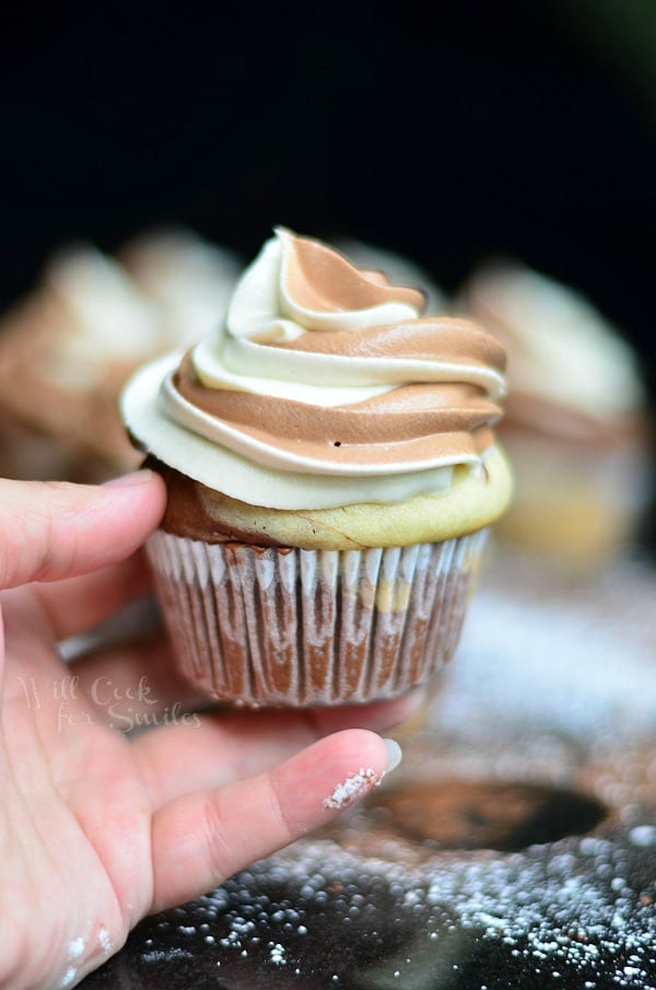 holding Marble Cupcakes