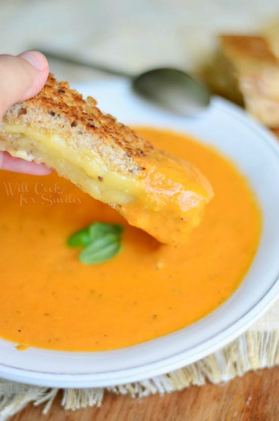Tomato Bisque with Smoked Gouda Grilled Cheese Dippers 3 from willcookforsmiles.com