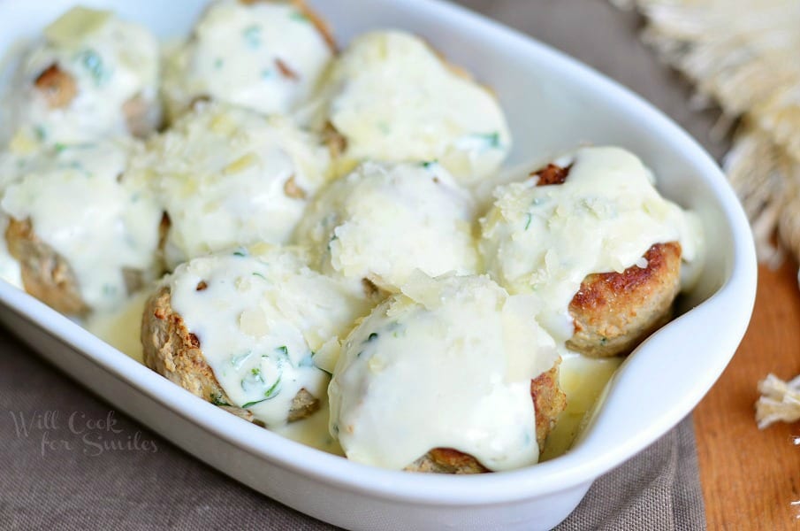 Turkey Meatballs with Creamy Parmesan Sauce Will Cook For Smiles