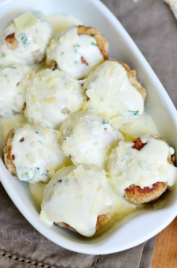 Turkey Meatballs with Creamy Parmesan Sauce Will Cook For Smiles