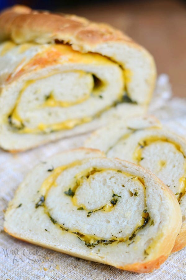 Cheddar Herb Swirl Bread | from willcookforsmiles.com