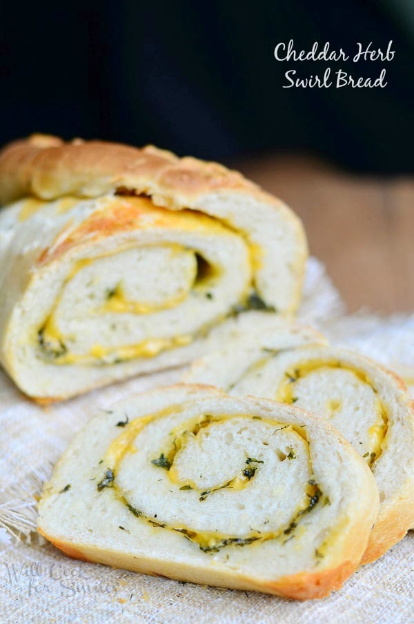 Cheddar Herb Swirl Bread | from willcookforsmiles.com