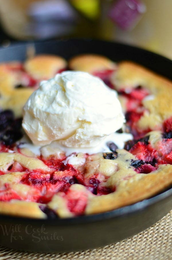 Triple Berry Skillet Tea Cobbler 2 from willcookforsmiles.com