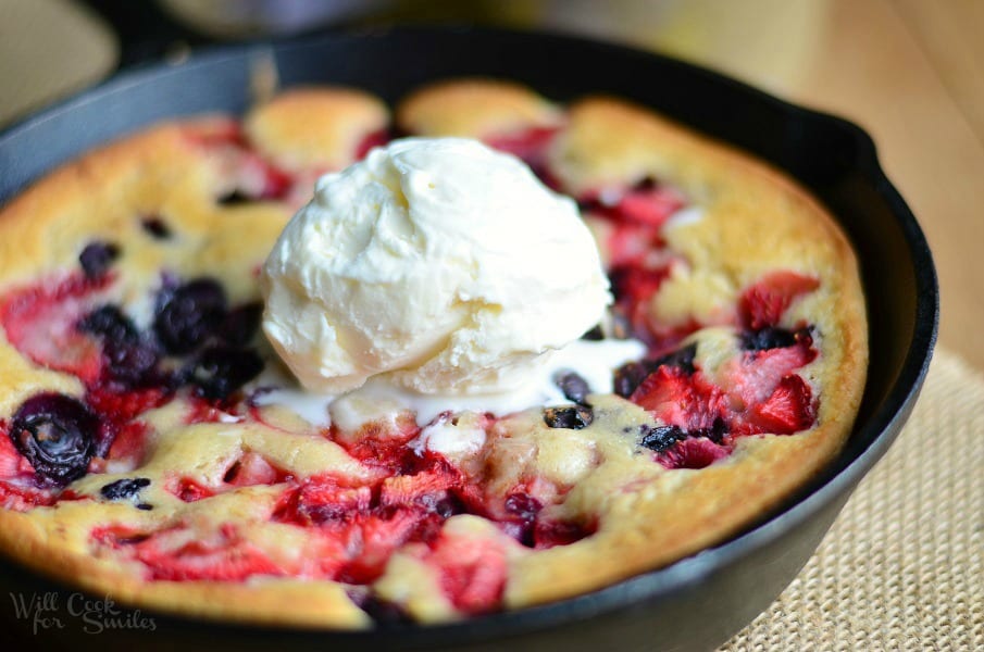 Triple Berry Skillet Tea Cobbler 3 from willcookforsmiles.com