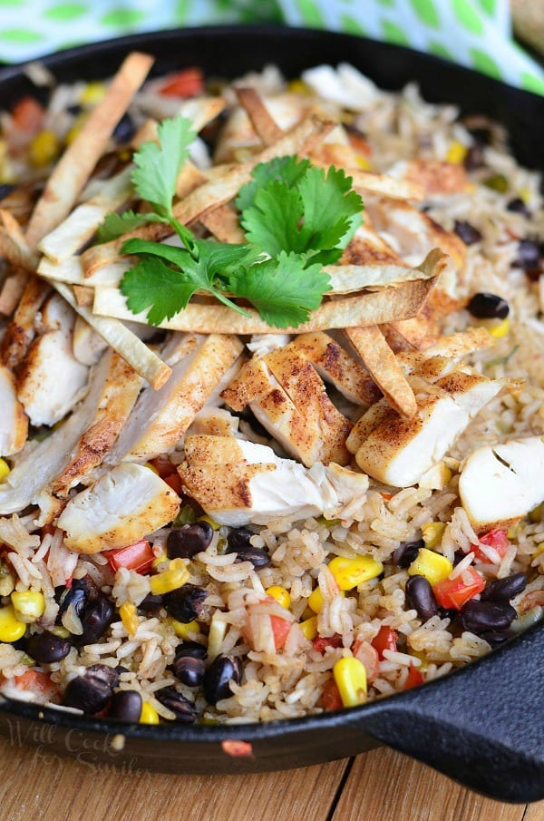 Chicken Tortilla Rice Skillet 4 from willcookforsmiles.com