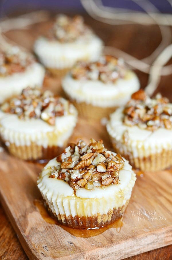 Maple Pecan Mini Cheesecakes 1 from willcookforsmiles.com