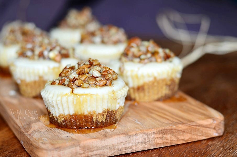 Maple Pecan Mini Cheesecakes 2 from willcookforsmiles.com