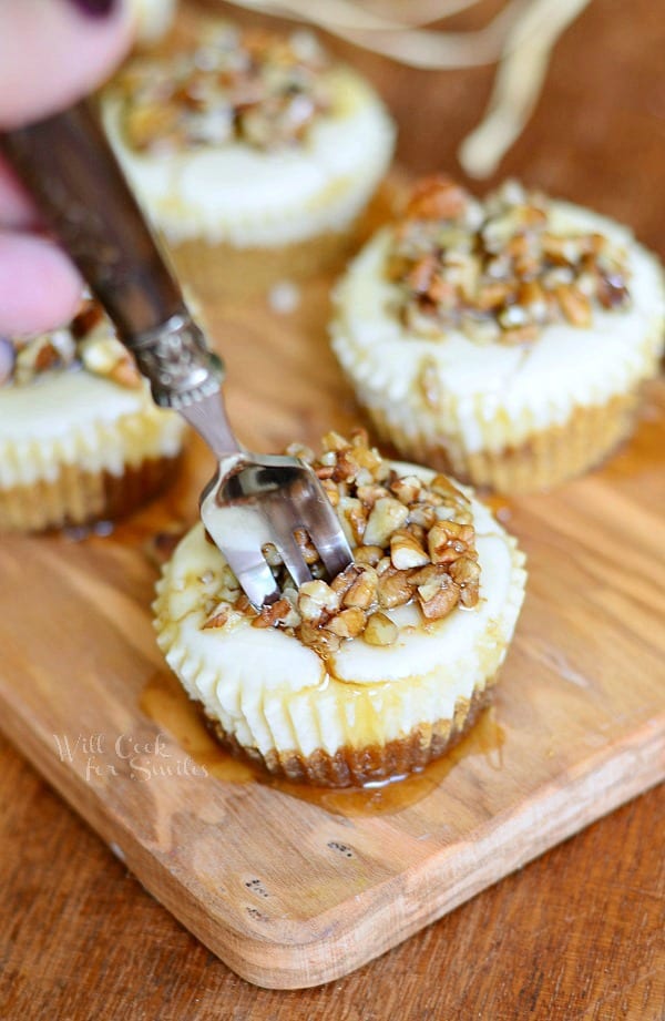 Maple Pecan Mini Cheesecakes 3 from willcookforsmiles.com