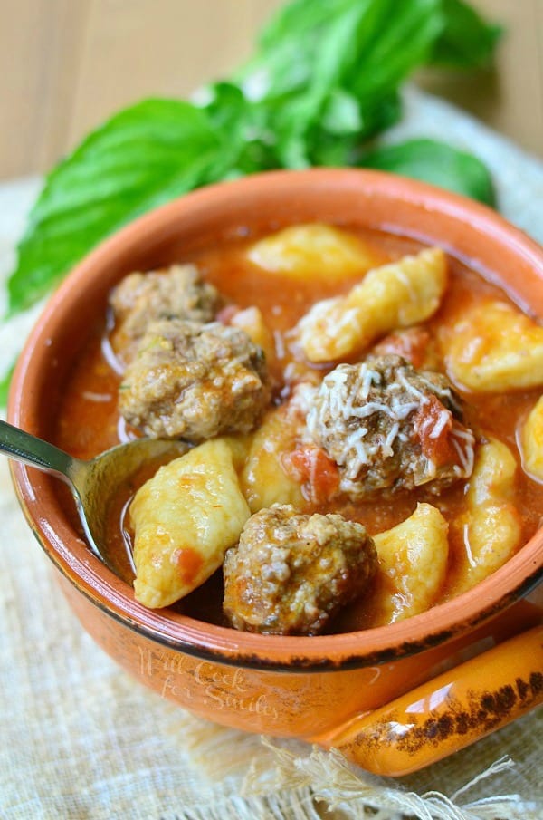 Spicy Meatball & Gnocchi Soup 3 from willcookforsmiles.com