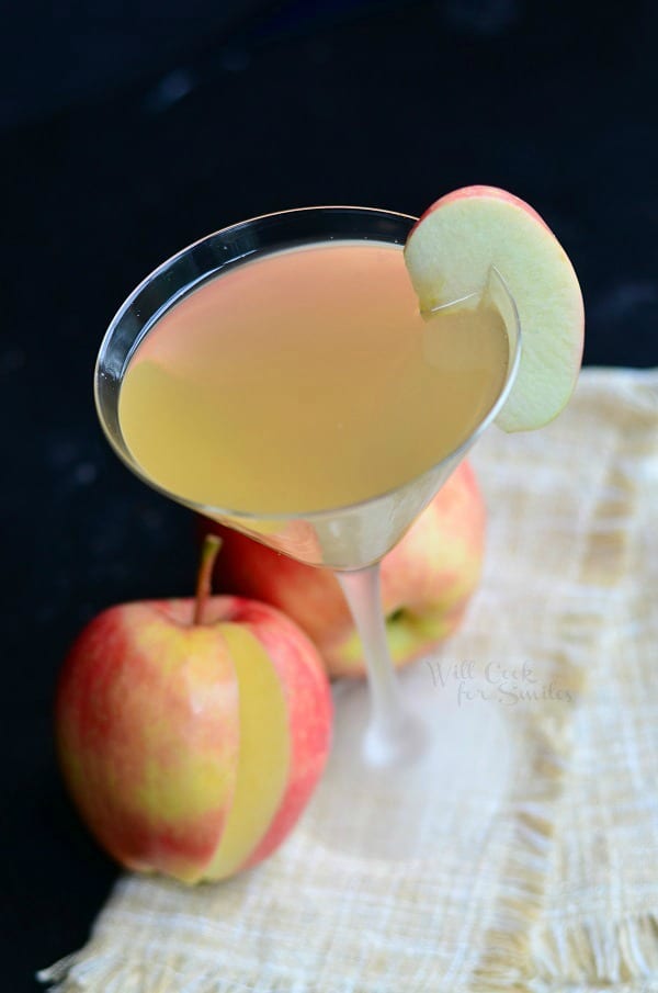 Apple Cider Martini is a wonderful seasonal cocktail that is light and crisp in flavor. It's made with apple flavored vodka, cinnamon liqueur and homemade apple cider.