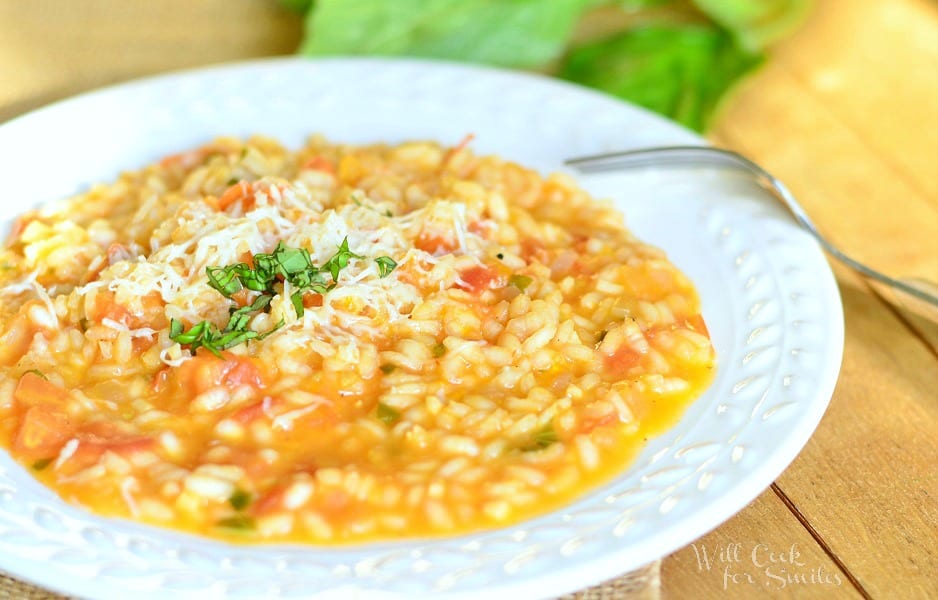 Creamy Tomato Basil Risotto | from willcookforsmiles.com