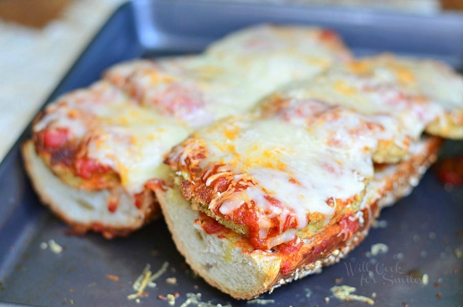 Open Faced Baked Eggplant Parmesan Sub 1 from willcookforsmiles.com