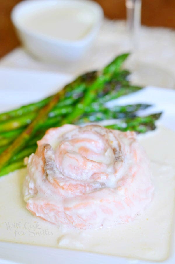 Salmon Rose with Creamy White Wine Sauce 2 from willcookforsmiles.com