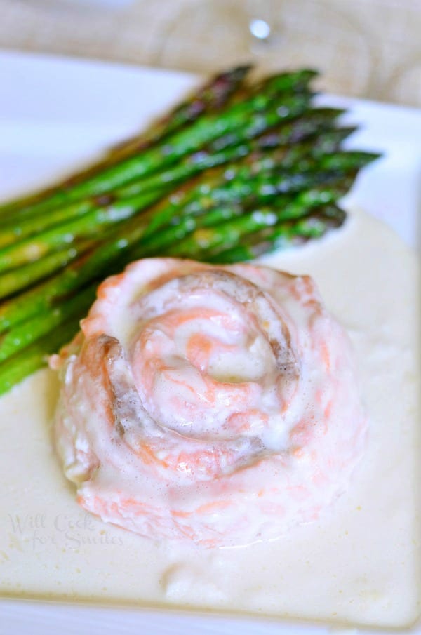 Salmon Rose with Creamy White Wine Sauce from willcookforsmiles.com