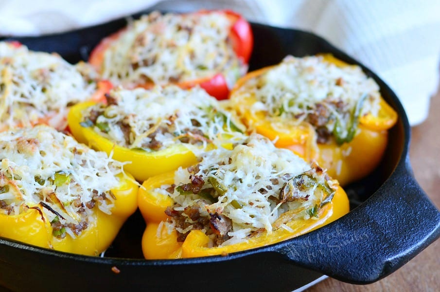 Sausage & Onion Stuffed Peppers 4 from willcookforsmiles.com