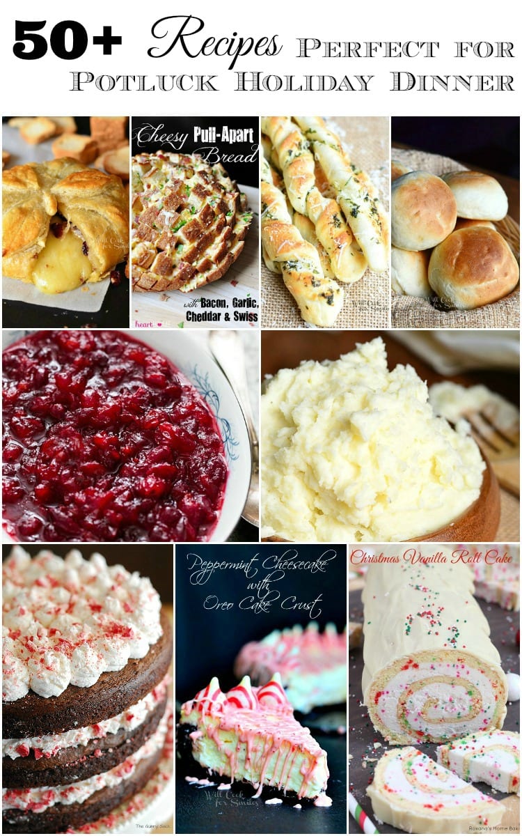 collage of 50 potluck recipes 