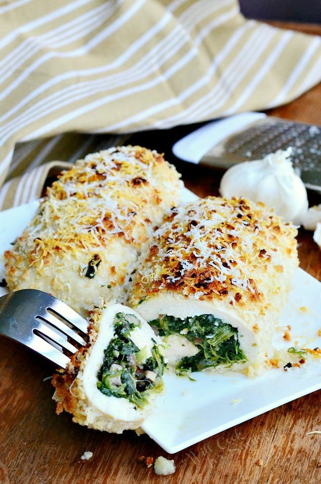 Asiago Spinach & Mushroom Chicken Rollatini 3 from willcookforsmiles.com