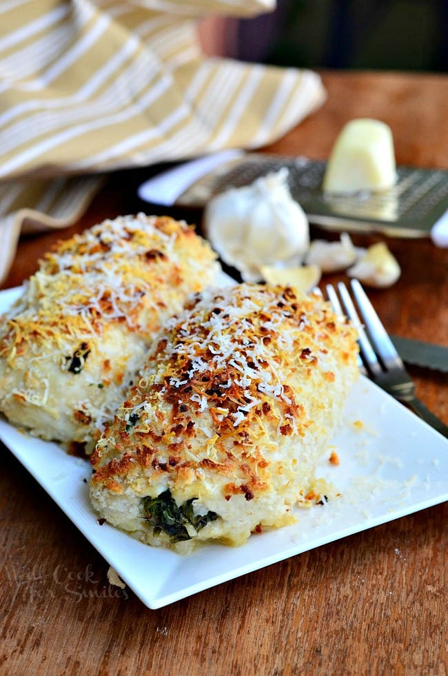 Asiago Spinach & Mushroom Chicken Rollatini from willcookforsmiles.com